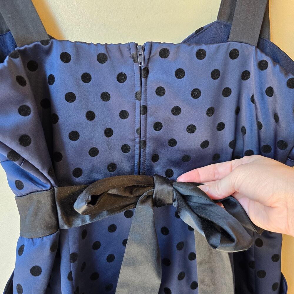 Vtg City Triangle Babydoll Dress Polka Dot Y2k 90s Retro Pinup Party Small - Picture 7 of 7